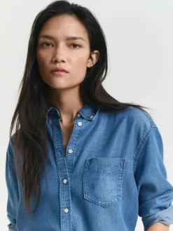 Gant Blusen*Damen Hemdbluse medium stone uni