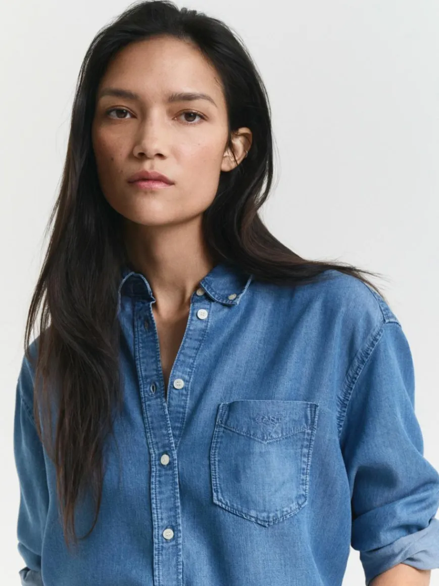 Gant Blusen*Damen Hemdbluse medium stone uni