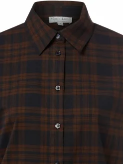 Marie Lund Collection Blusen*Damen Hemdbluse marine schoko kariert