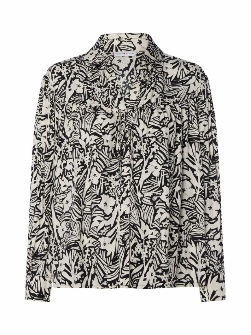 Tommy Hilfiger Blusen*Damen Hemdbluse ecru schwarz gemustert