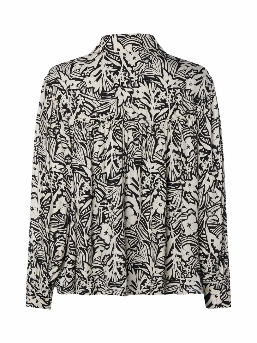 Tommy Hilfiger Blusen*Damen Hemdbluse ecru schwarz gemustert