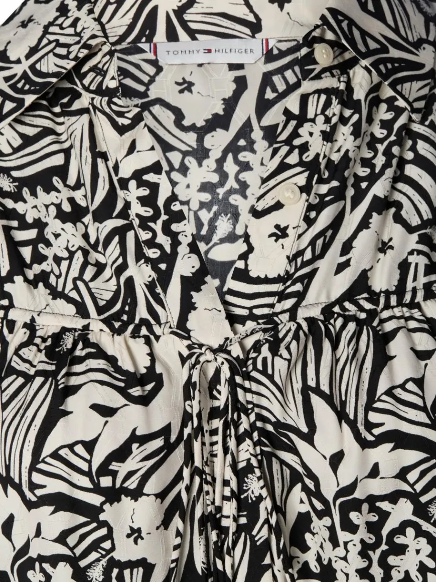 Tommy Hilfiger Blusen*Damen Hemdbluse ecru schwarz gemustert