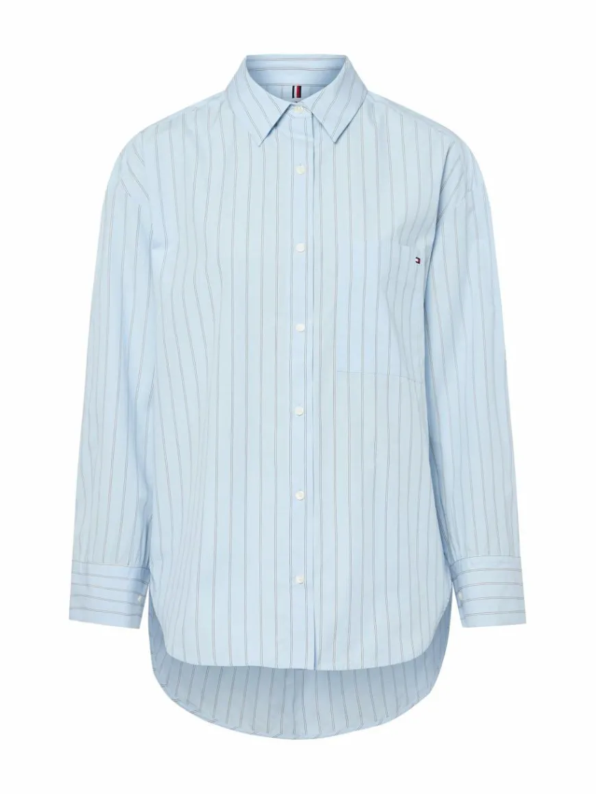 Tommy Hilfiger Blusen*Damen Hemdbluse hellblau weiß gestreift