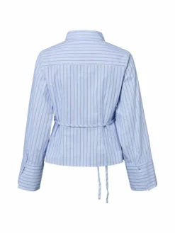 Neo Noir Blusen*Damen Hemdbluse - Clarida hellblau marine gestreift