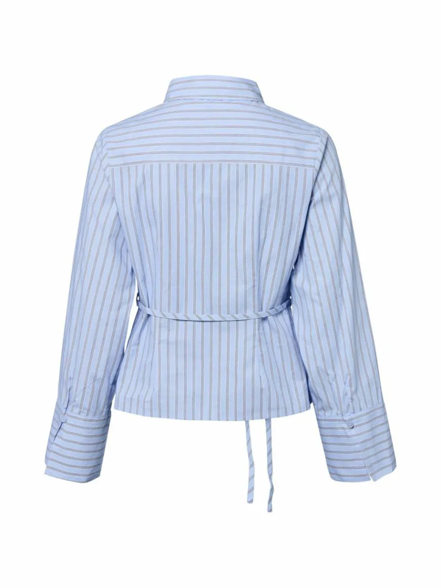 Neo Noir Blusen*Damen Hemdbluse - Clarida hellblau marine gestreift