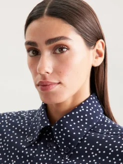 Seidensticker Blusen*Damen Hemdbluse - Druck blau bedruckt