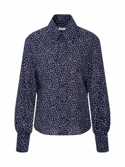 Seidensticker Blusen*Damen Hemdbluse - Druck blau bedruckt