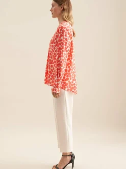 Seidensticker Blusen*Damen Hemdbluse - Druck orange bedruckt