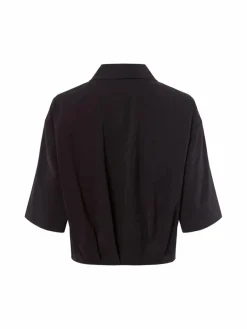 Opus Blusen*Damen Hemdbluse - Fabbey schwarz uni