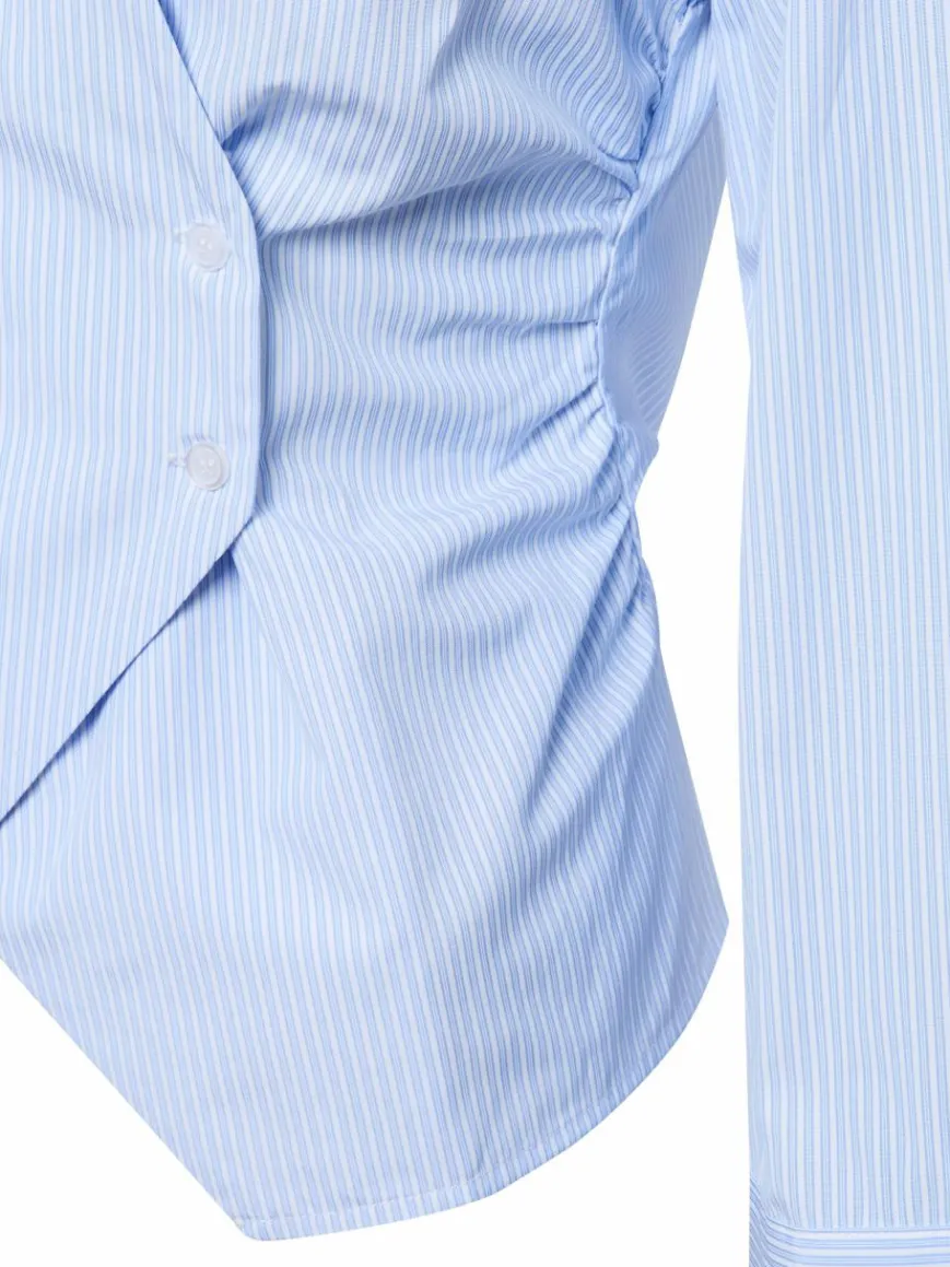 Neo Noir Blusen*Damen Hemdbluse - Fenli hellblau weiß gestreift