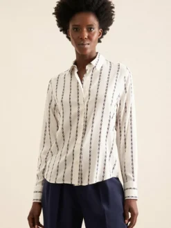 Seidensticker Blusen*Damen Hemdbluse - Kettenprint ecru gemustert