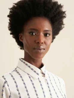 Seidensticker Blusen*Damen Hemdbluse - Kettenprint ecru gemustert