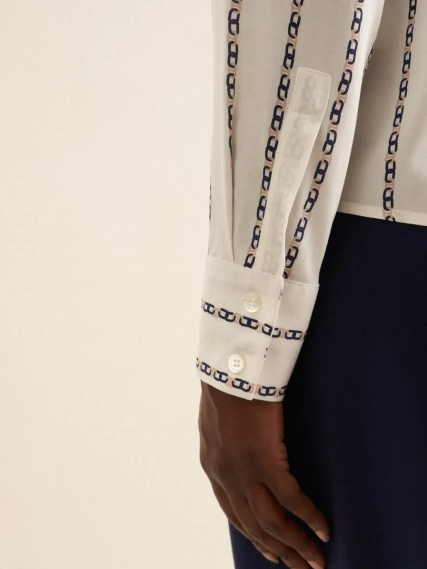 Seidensticker Blusen*Damen Hemdbluse - Kettenprint ecru gemustert