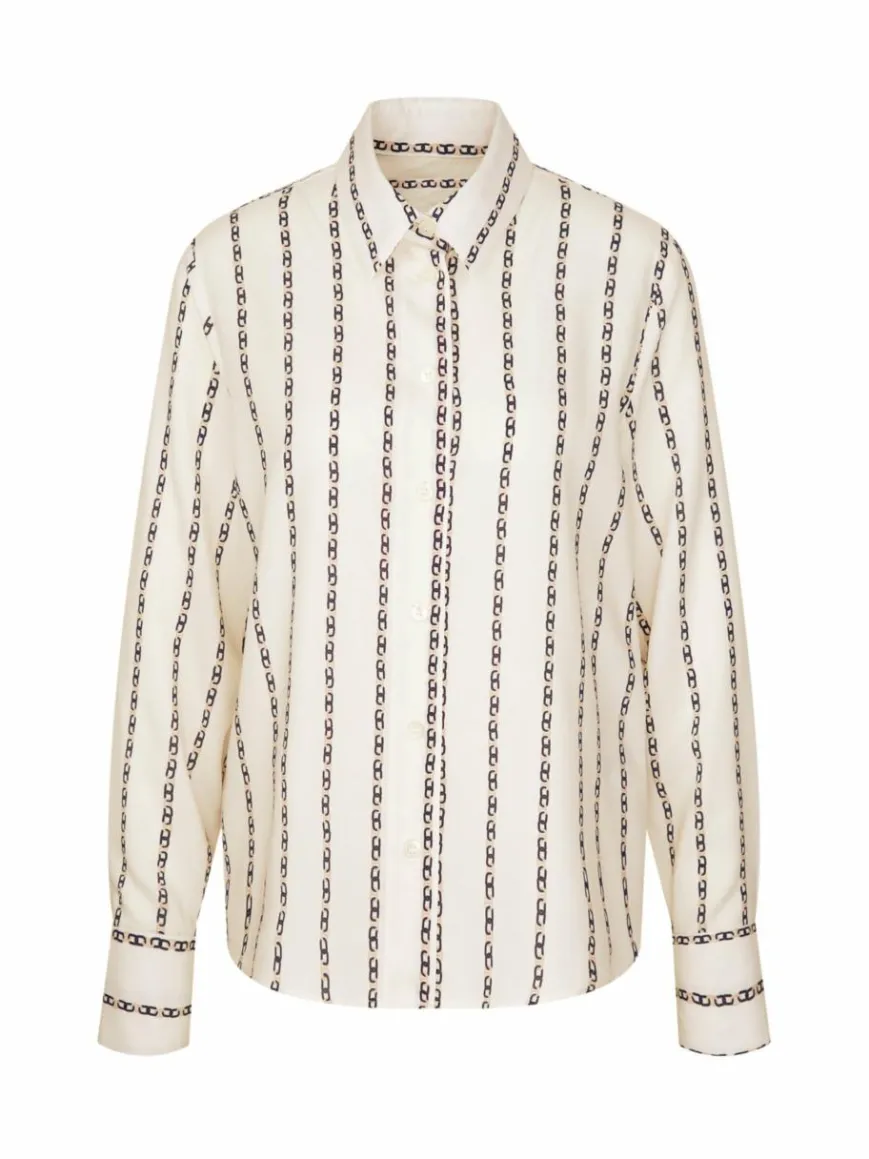 Seidensticker Blusen*Damen Hemdbluse - Kettenprint ecru gemustert