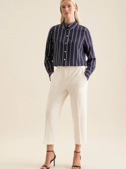 Seidensticker Blusen*Damen Hemdbluse - Kettenprint blau gemustert