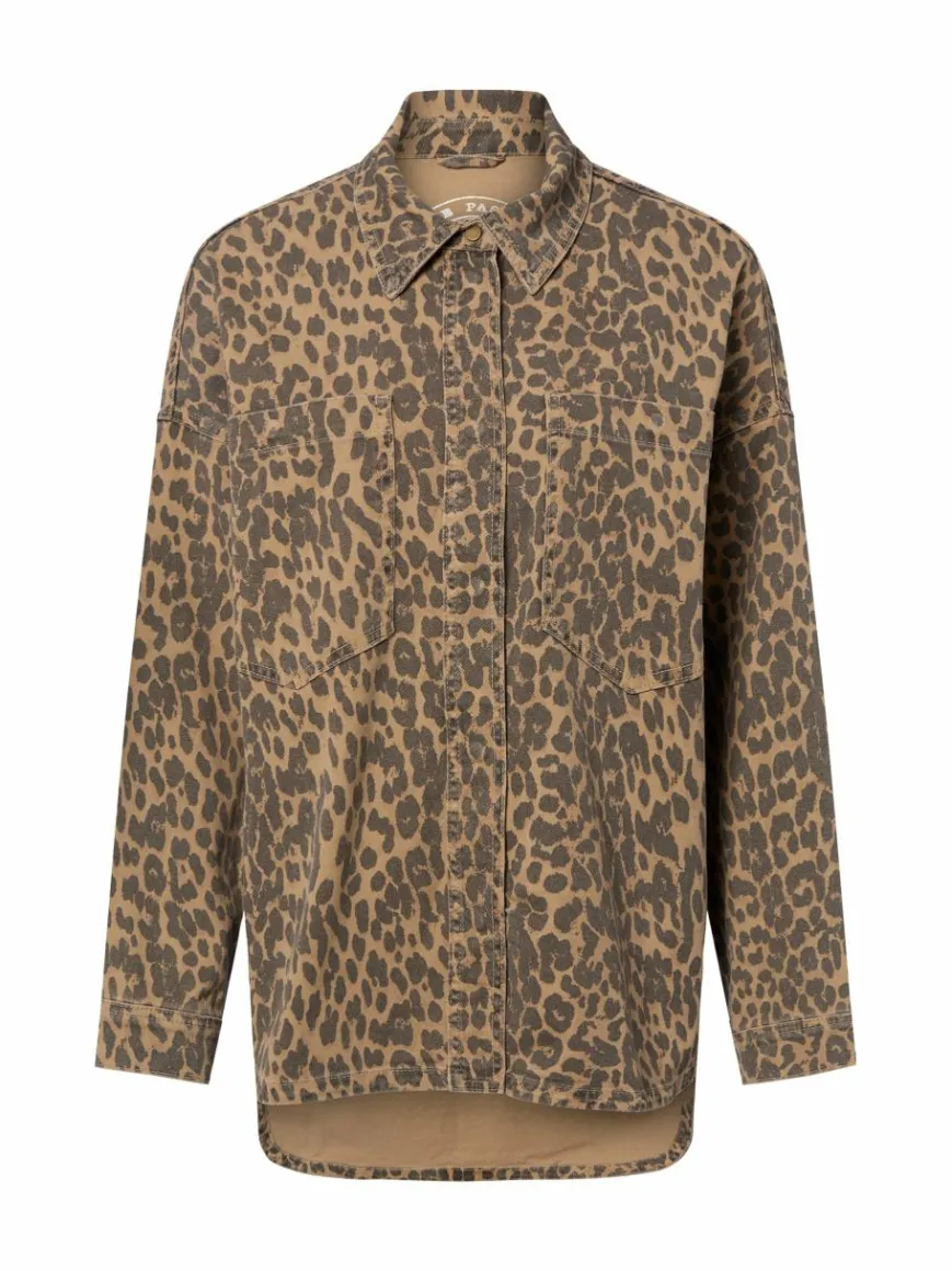 MOS MOSH Jacken & Westen|Blusen*Damen Hemdbluse - MMEmme camel braun gemustert