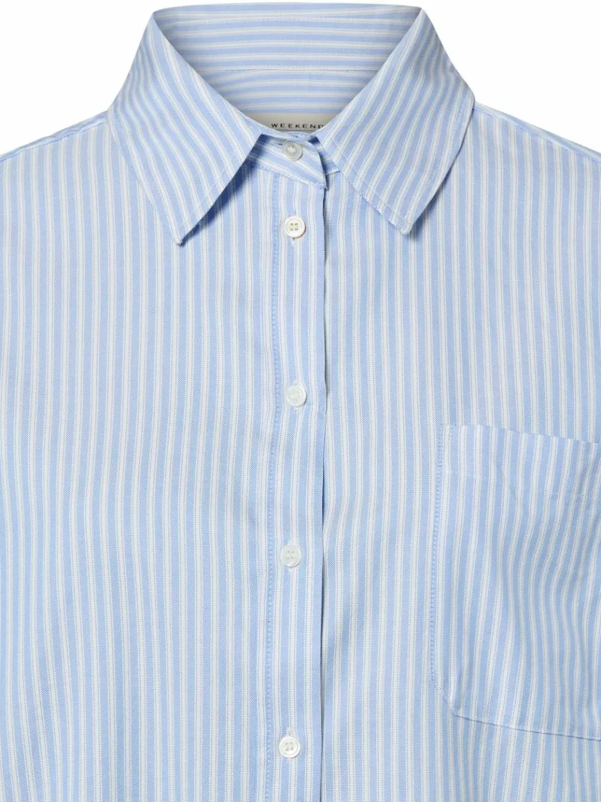 Weekend Max Mara Blusen*Damen Hemdbluse - Nuoro hellblau weiß gestreift