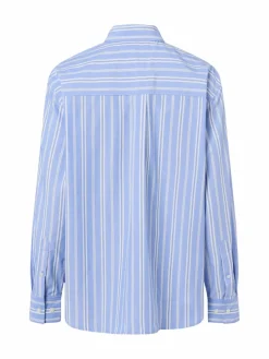 Samsøe Samsøe Blusen*Damen Hemdbluse - Sacatan hellblau weiß gestreift