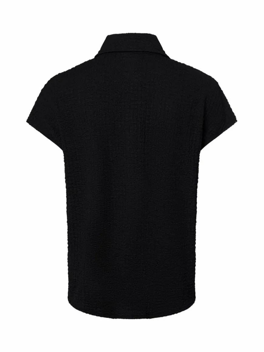 Opus Blusen*Damen Hemdbluse - Samsi schwarz uni