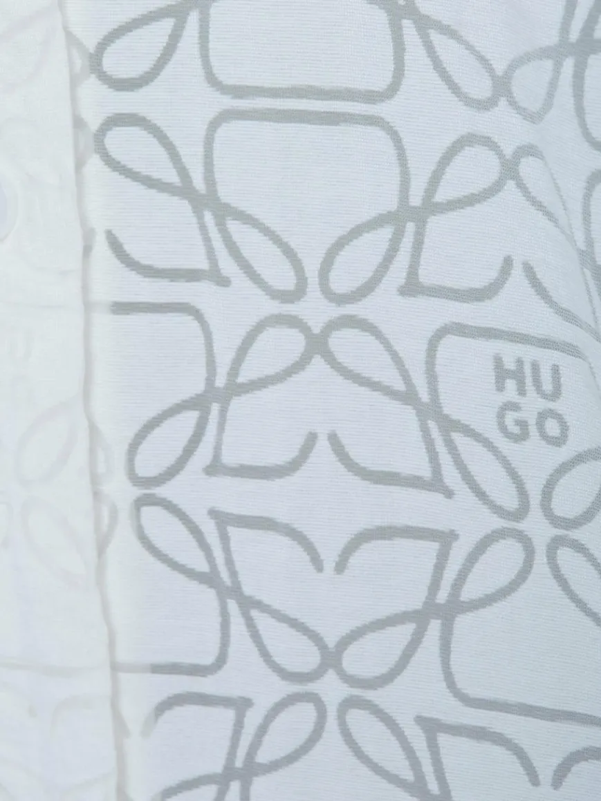 HUGO Blusen*Damen Hemdbluse - The Oversize Shirt ecru gemustert