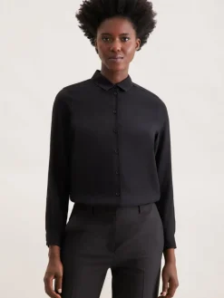 Seidensticker Blusen*Damen Hemdbluse - Uni schwarz uni