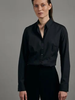 Seidensticker Blusen*Damen Hemdbluse - Uni schwarz uni