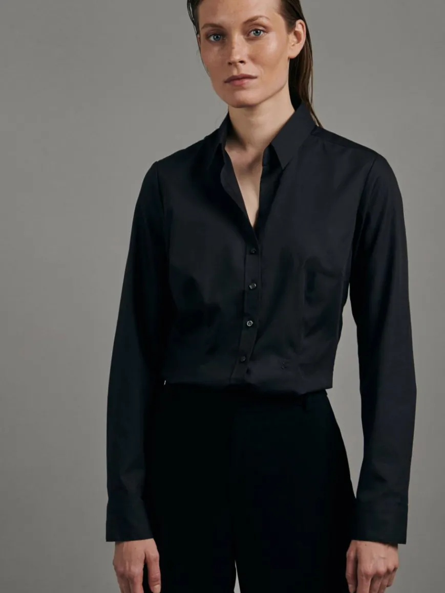 Seidensticker Blusen*Damen Hemdbluse - Uni schwarz uni