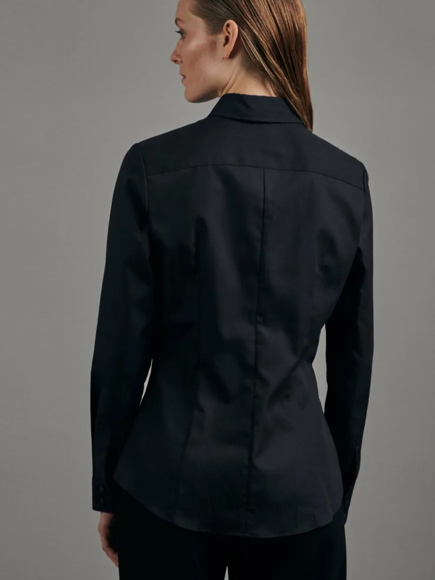 Seidensticker Blusen*Damen Hemdbluse - Uni schwarz uni