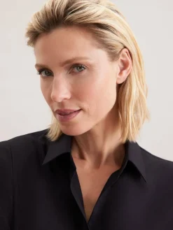 Seidensticker Blusen*Damen Hemdbluse - Uni schwarz uni