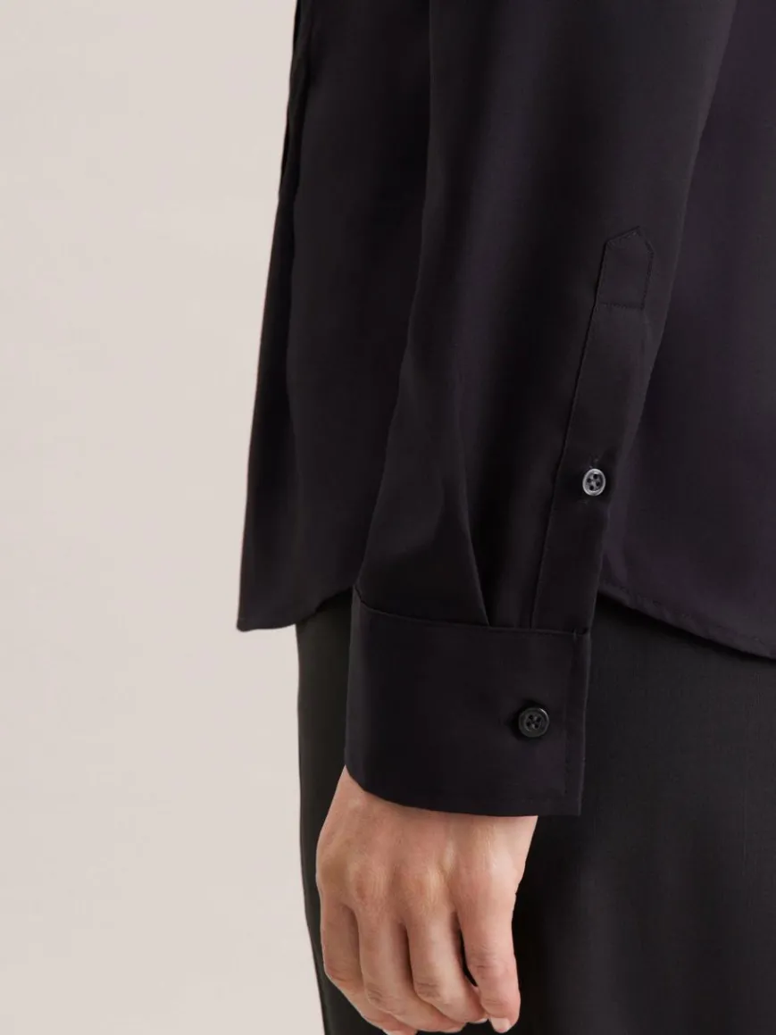 Seidensticker Blusen*Damen Hemdbluse - Uni schwarz uni