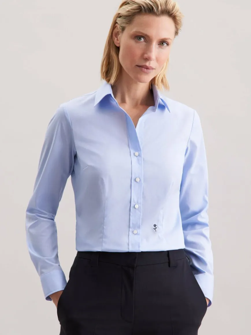 Seidensticker Blusen*Damen Hemdbluse - Uni blau uni