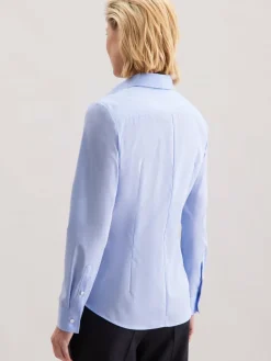 Seidensticker Blusen*Damen Hemdbluse - Uni blau uni