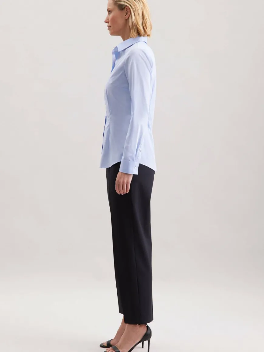 Seidensticker Blusen*Damen Hemdbluse - Uni blau uni