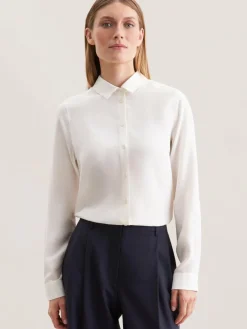 Seidensticker Blusen*Damen Hemdbluse - Uni weiß uni