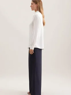 Seidensticker Blusen*Damen Hemdbluse - Uni weiß uni