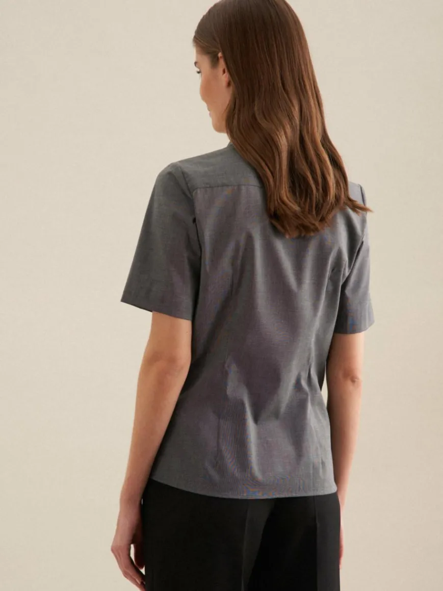 Seidensticker Blusen*Damen Hemdbluse - Uni grau uni