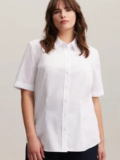 Seidensticker Blusen*Damen Hemdbluse - Uni weiß uni