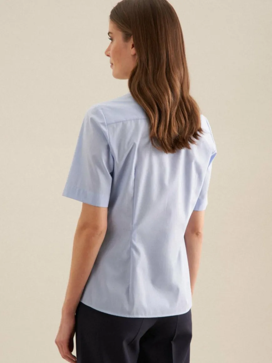 Seidensticker Blusen*Damen Hemdbluse - Uni blau uni