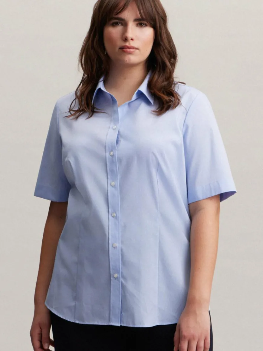 Seidensticker Blusen*Damen Hemdbluse - Uni blau uni