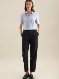 Seidensticker Blusen*Damen Hemdbluse - Uni blau uni