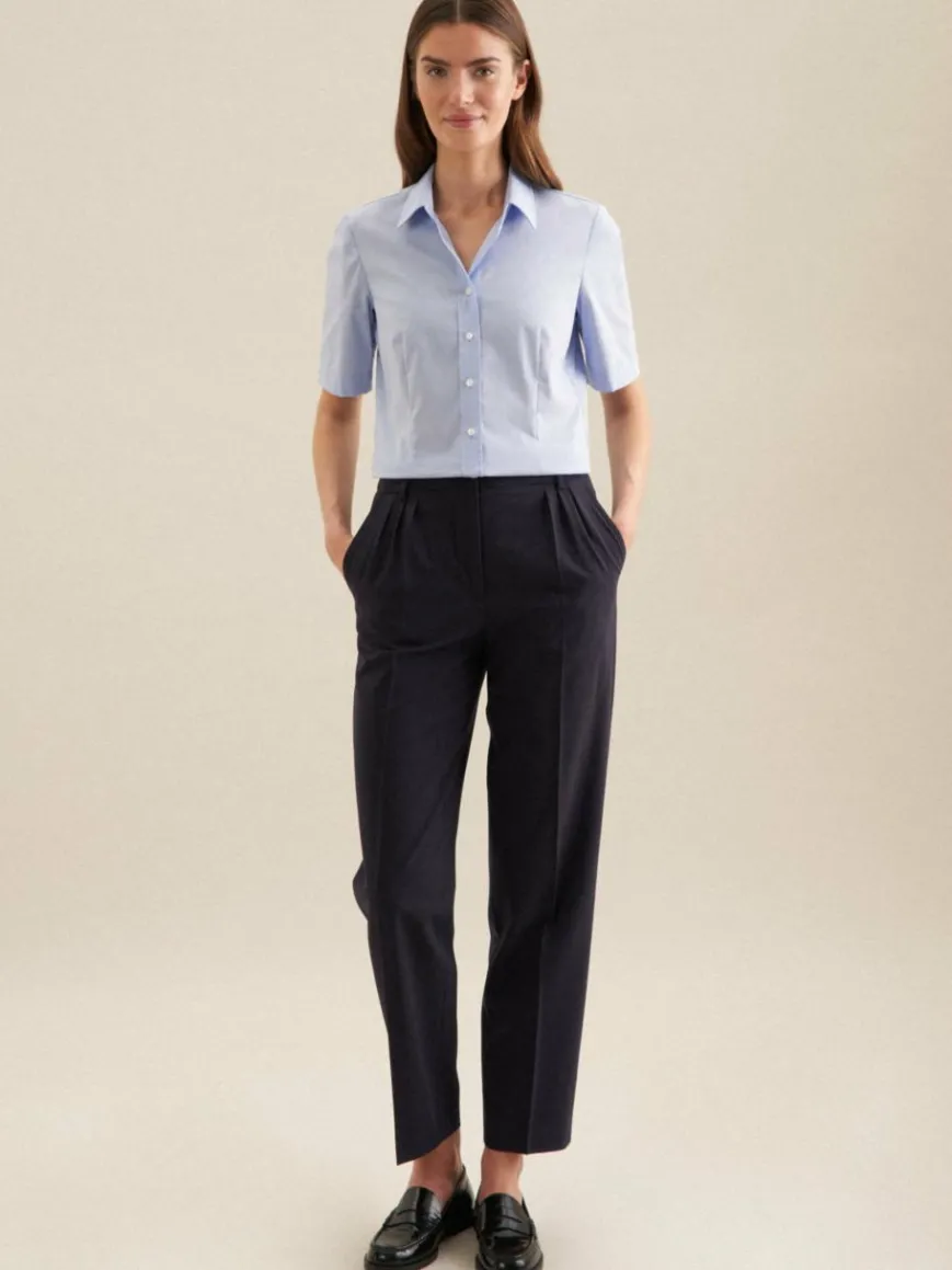 Seidensticker Blusen*Damen Hemdbluse - Uni blau uni