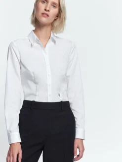 Seidensticker Blusen*Damen Hemdbluse - Uni weiß uni