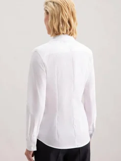 Seidensticker Blusen*Damen Hemdbluse - Uni weiß uni