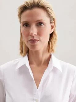 Seidensticker Blusen*Damen Hemdbluse - Uni weiß uni