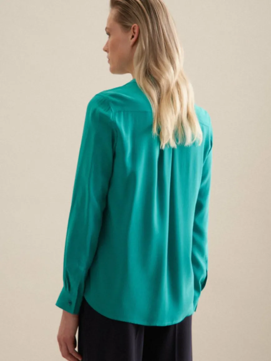 Seidensticker Blusen*Damen Hemdbluse - Uni türkis uni