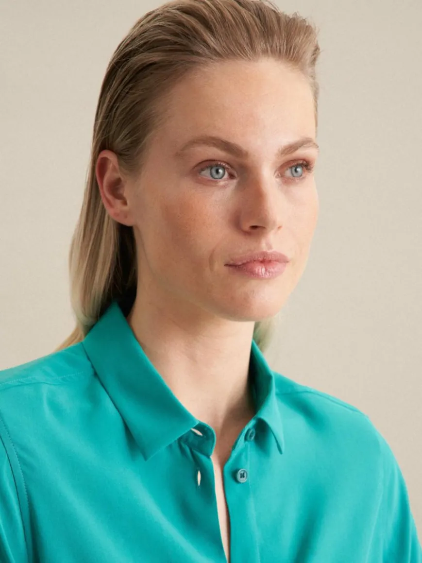 Seidensticker Blusen*Damen Hemdbluse - Uni türkis uni