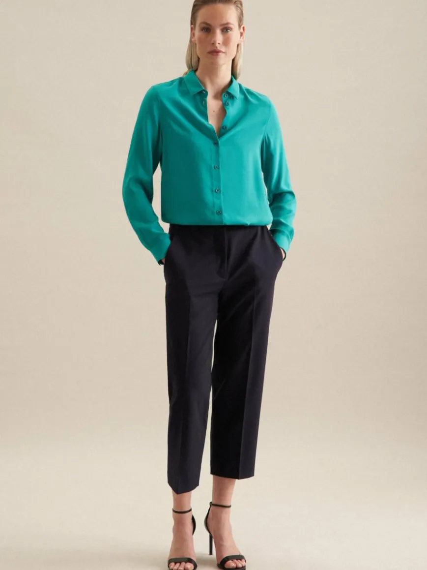 Seidensticker Blusen*Damen Hemdbluse - Uni türkis uni