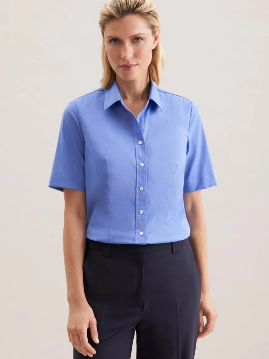 Seidensticker Blusen*Damen Hemdbluse - Uni blau uni