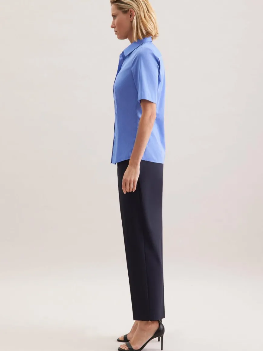 Seidensticker Blusen*Damen Hemdbluse - Uni blau uni