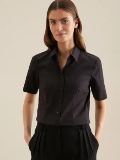 Seidensticker Blusen*Damen Hemdbluse - Uni schwarz uni